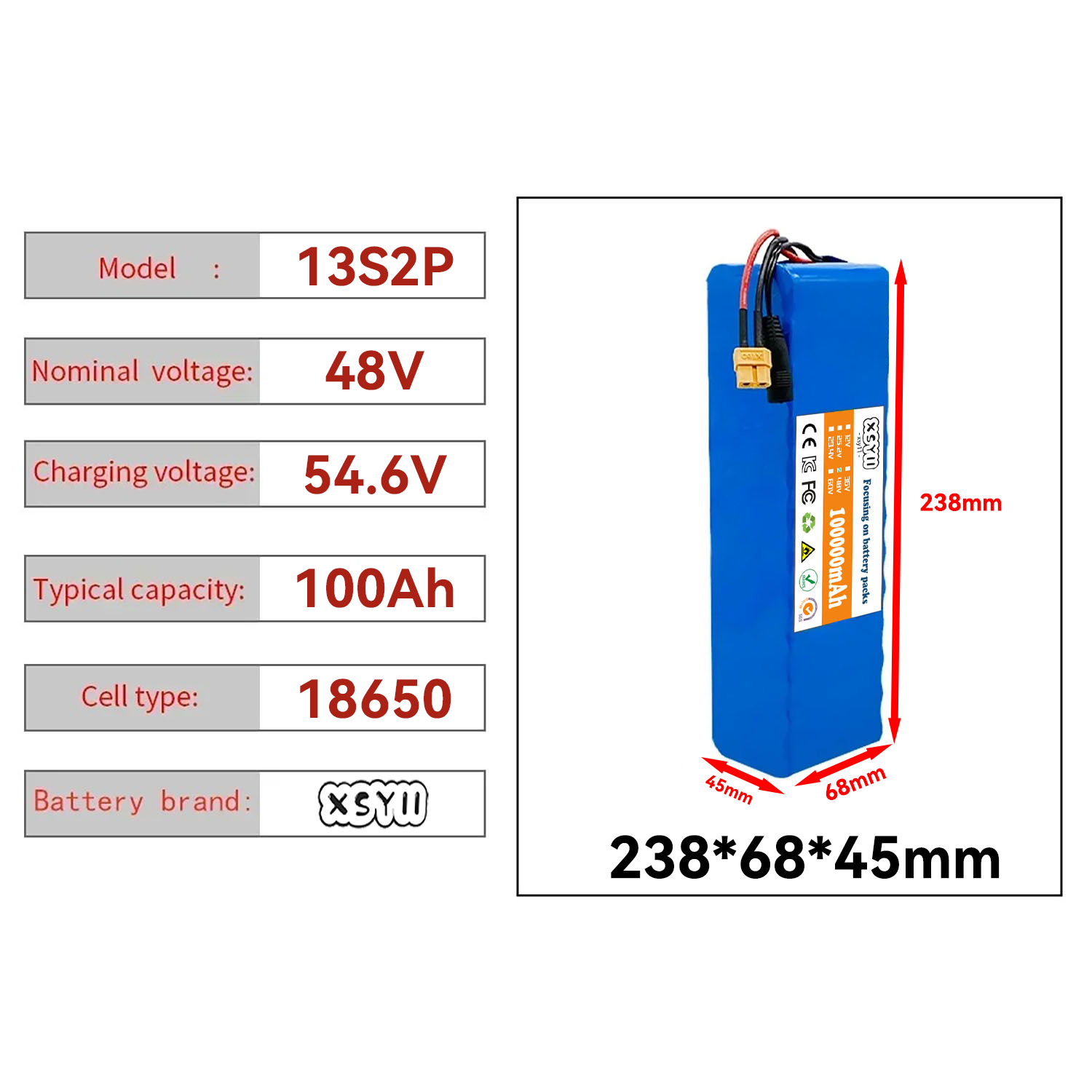13S2P 48 V 100 Ah Hochleistung – 60V 30Ah Electric Scooter Battery Bewertung und Preis